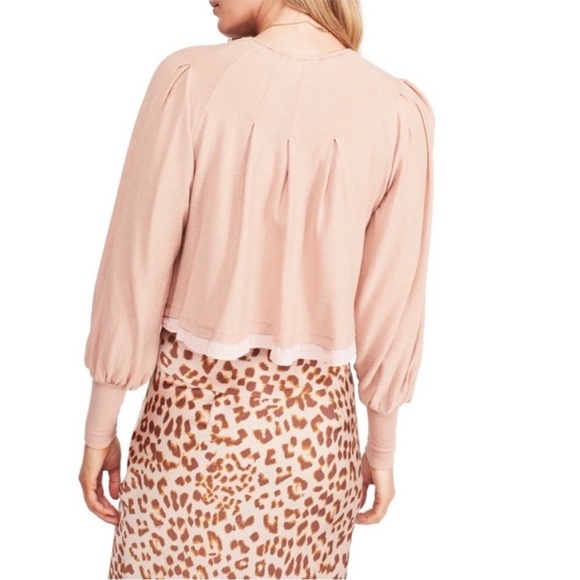 Free People Billie Lawy Pink Balloon Dolmam Sleeve Top - Picture 2 of 15